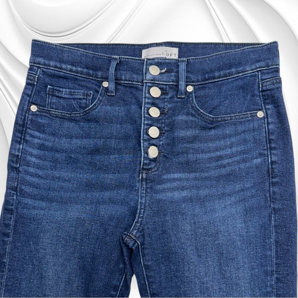 LOFT Women’s 27P THE SKINNY Button Fly Blue Jeans